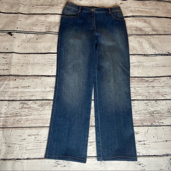 St. John Medium Wash Straight Leg Jeans Size 8 - Picture 1 of 8